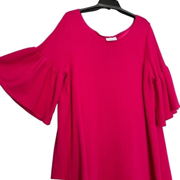 NWT bryn Walker Fuchsia Pink Bell Sleeve Riviera Straight Long Tunic Dress M - Picture 6 of 12